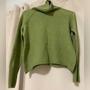 Cashmere green turtleneck sweater